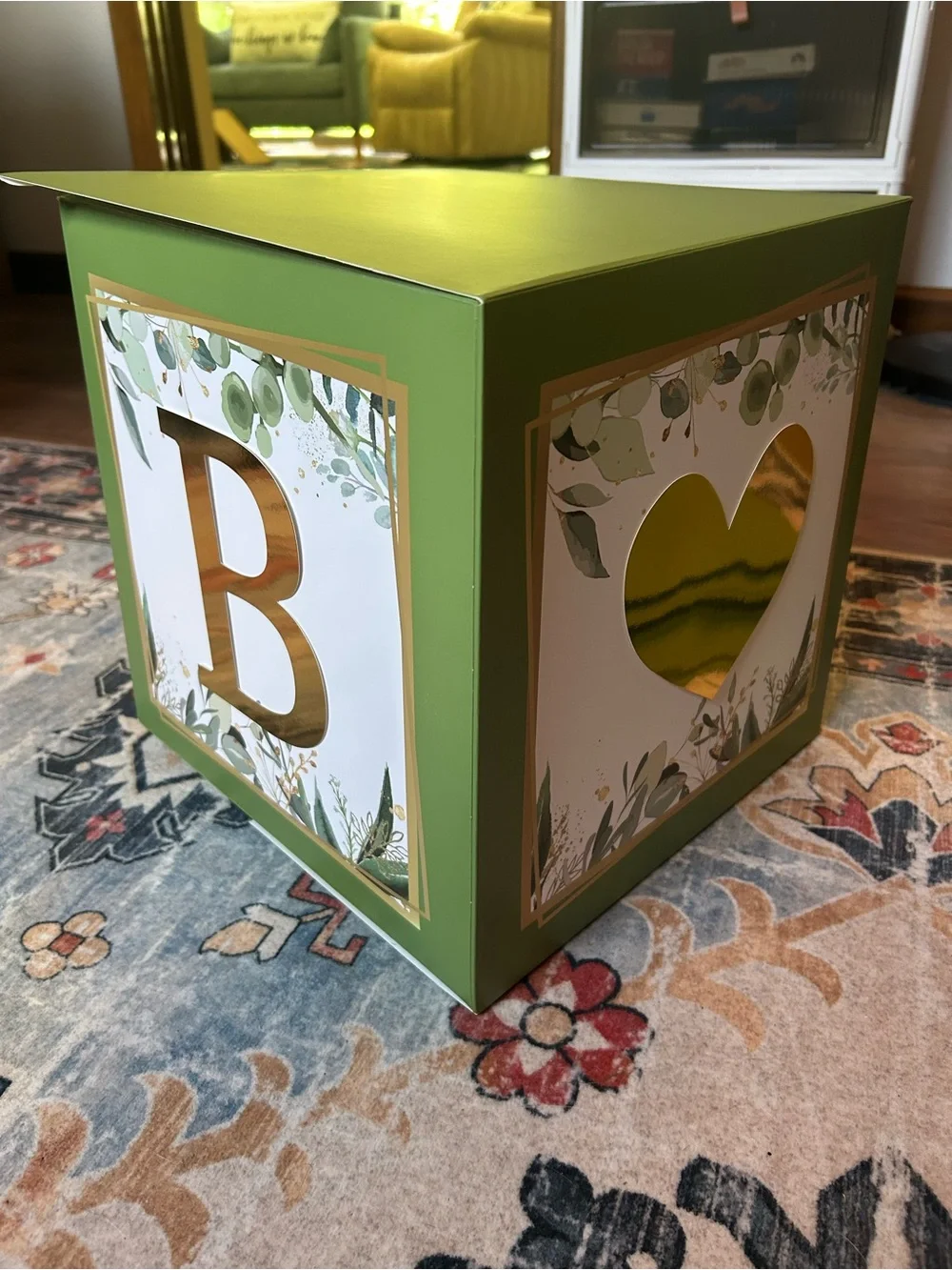 GREEN Gold 'BABY' Stacking Blocks Party Decor